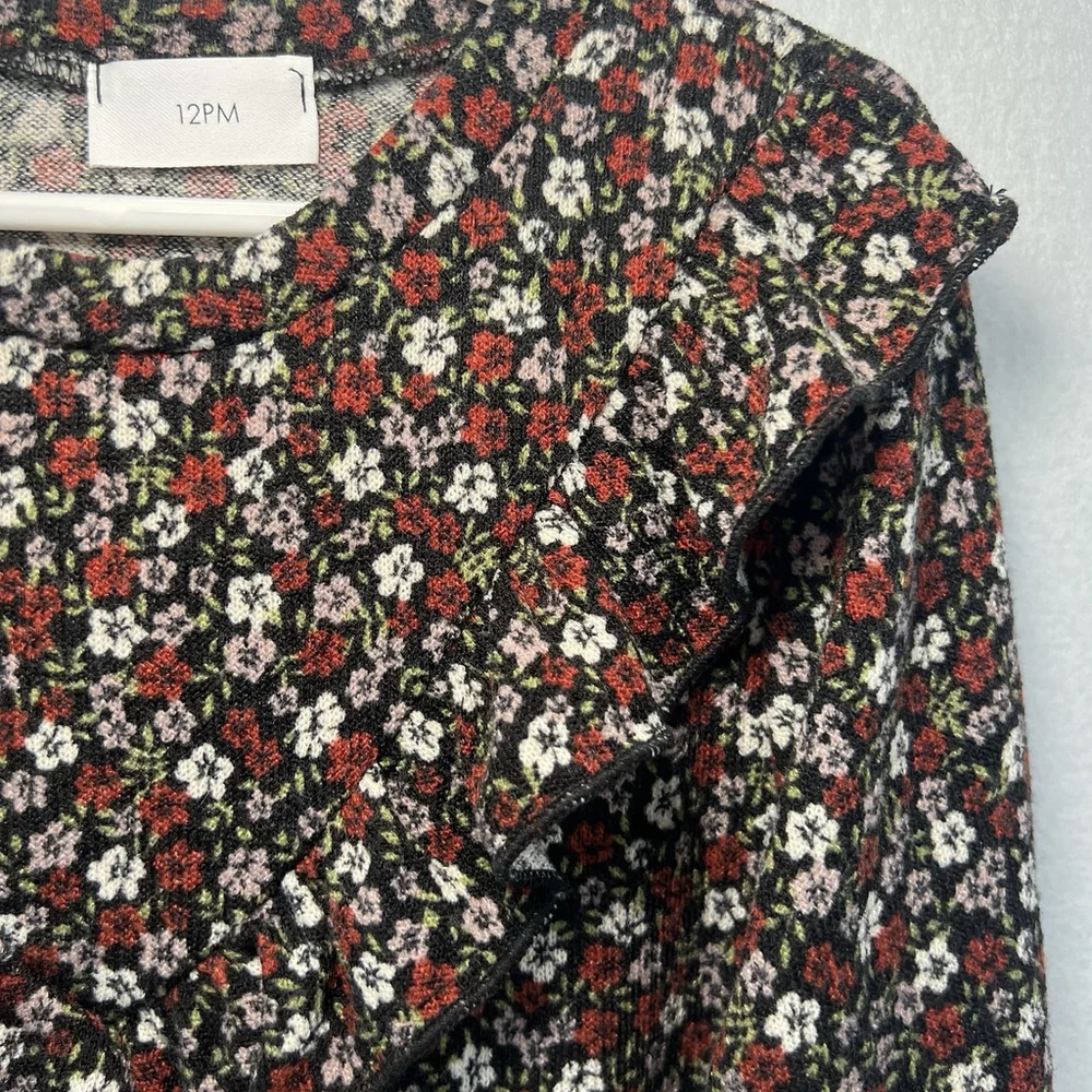 Kids Long Sleeve Pheasant Shirt Front Frills Floral Red Black Girls Size Large 8